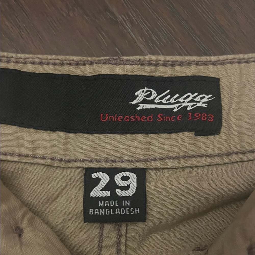 Plugg Men's Khaki Cargo Shorts - Picture 2 of 3